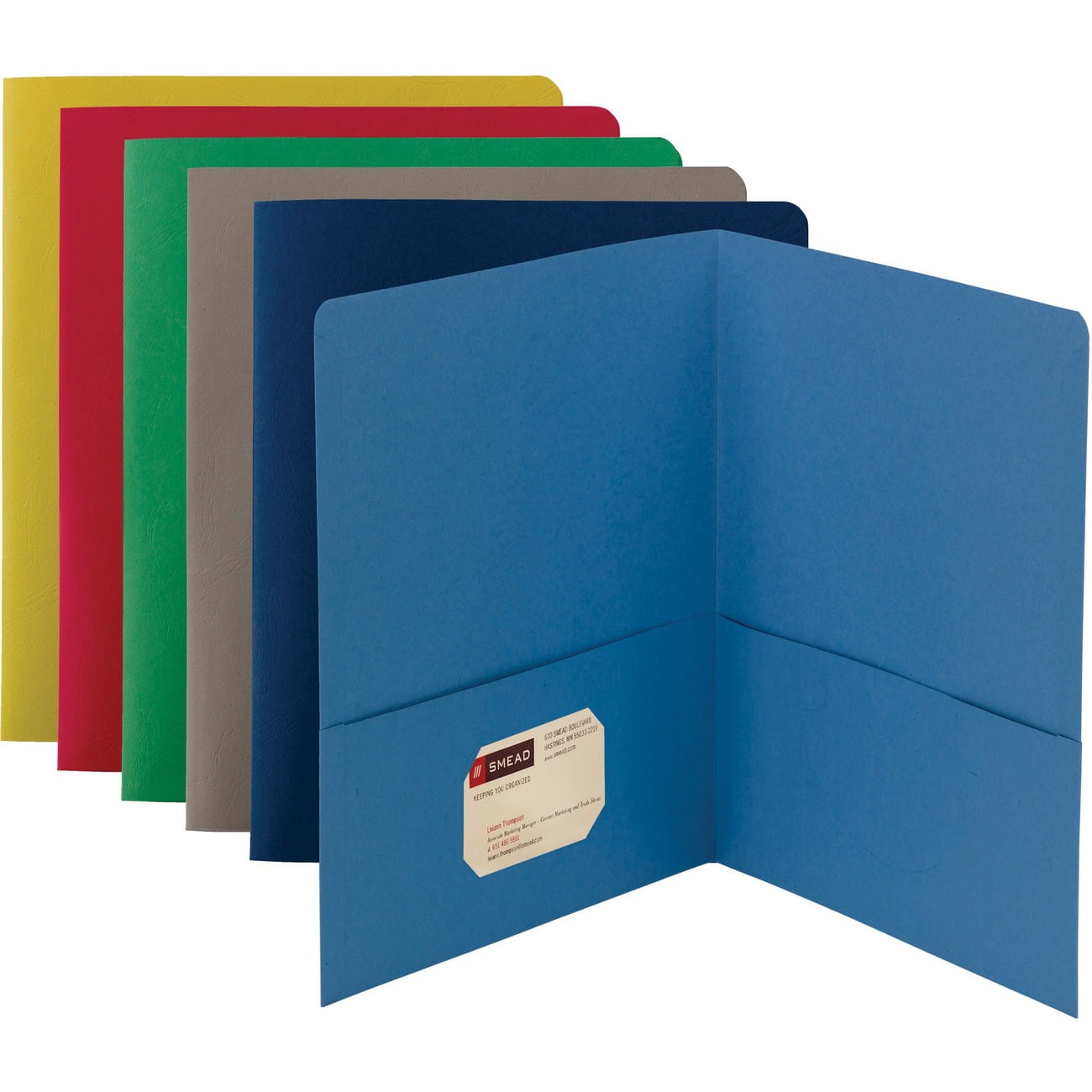 Smead Two-Pocket Folder, Textured Paper, Assorted, 25/Box -SMD87850