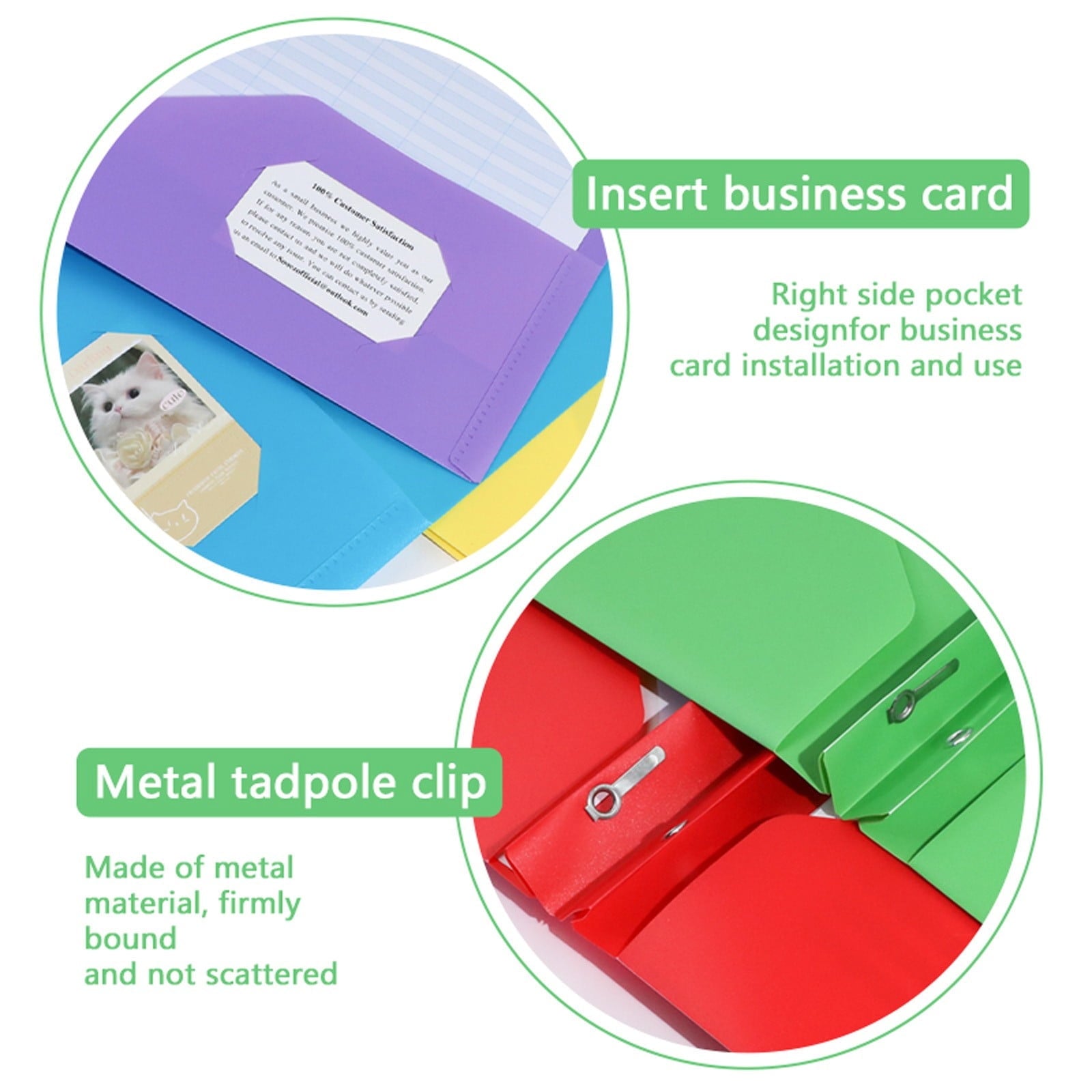 ZXNWN Plastic Pocket Folders with Brad Folder, 2 Pocket Plastic Folders, Heavy Duty Plastic Pockets Folders with Brads, olored Plastic Folders with Clasp for School Office,Blue