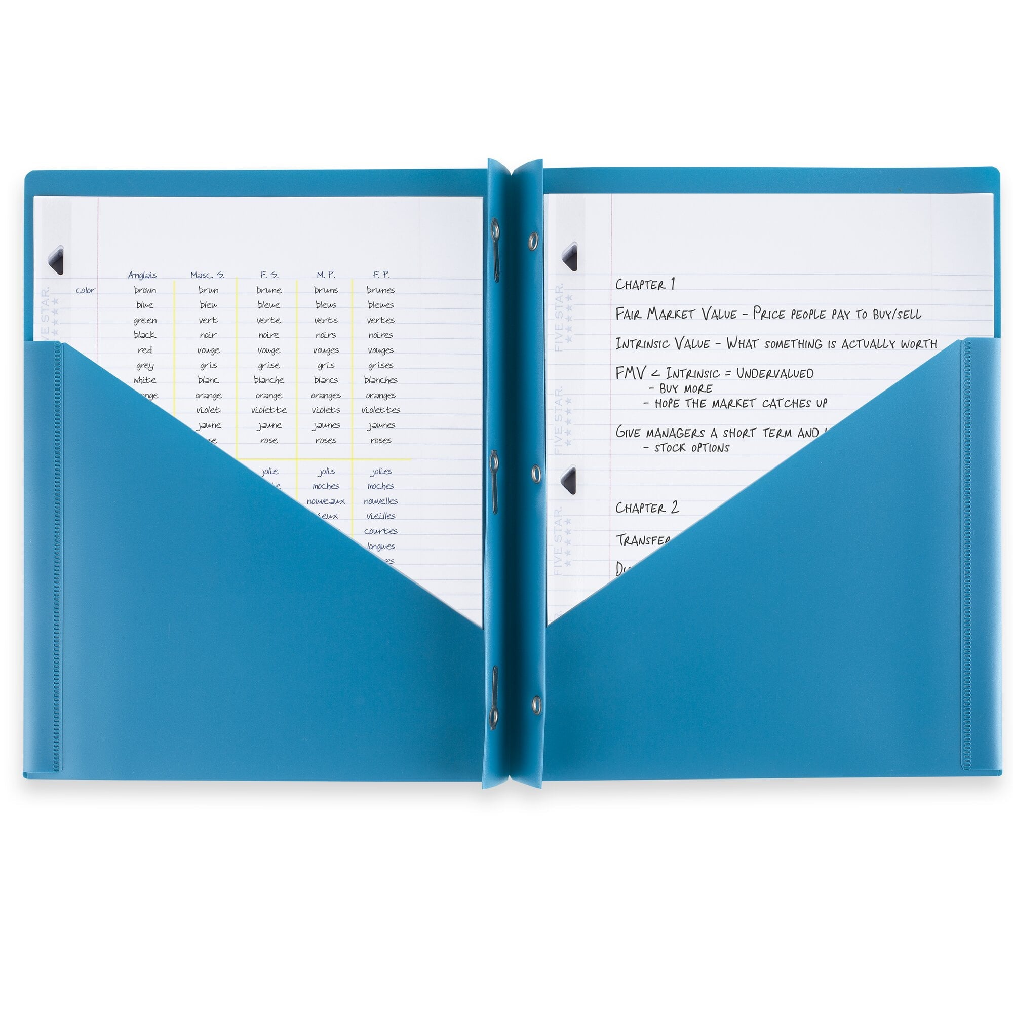 Five Star Plastic Pocket and Prong Folder 4 Pack Amethyst Purple Harvest Yellow