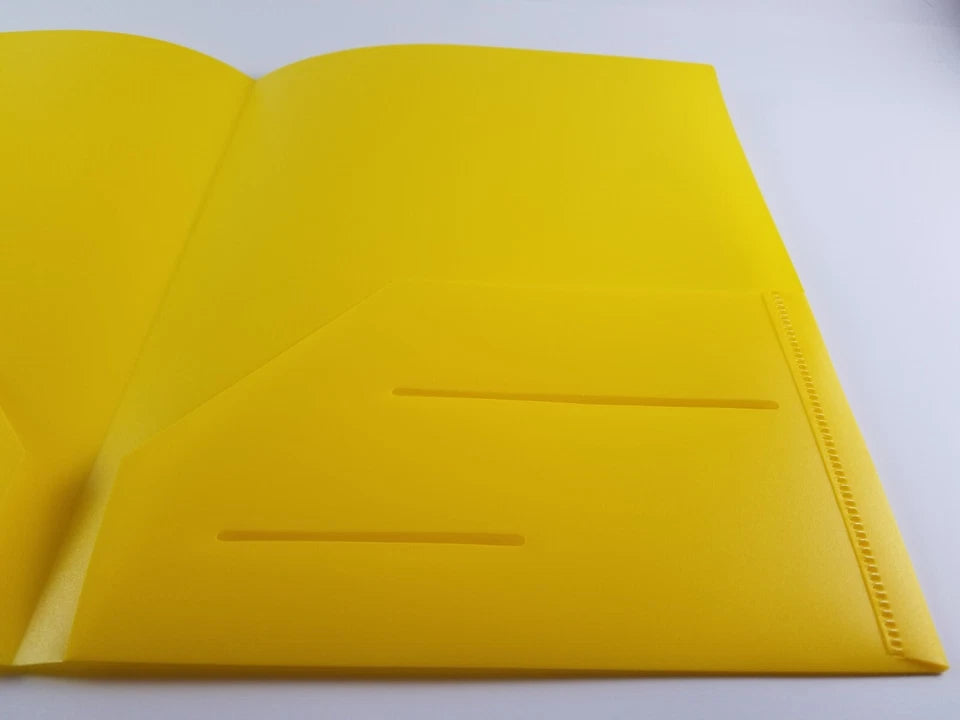 Heavy Duty Plastic Folders With 2 Pockets Letter Size, Pack Of 6, Primary Colors