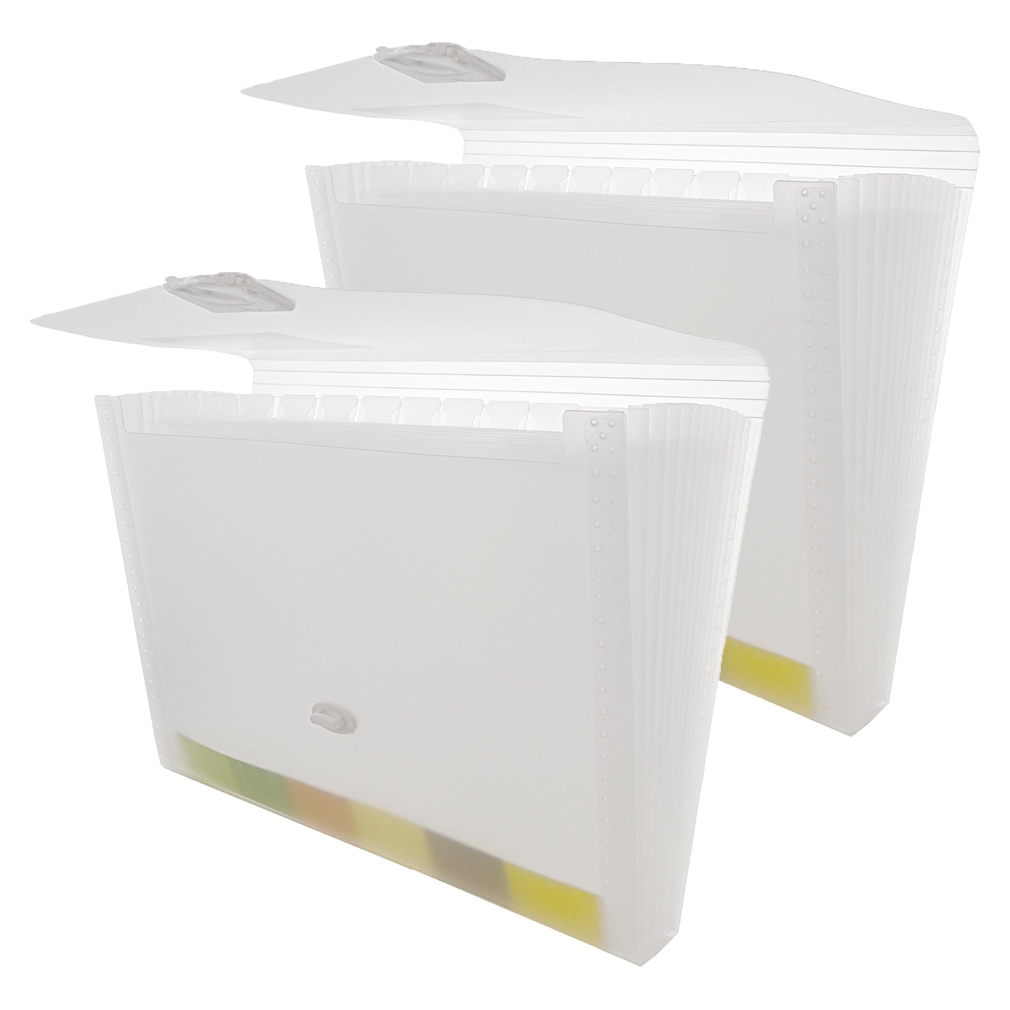 BAZIC Expanding File Folder 13 Pockets Color Tab, Document Envelopes, 2-Pack