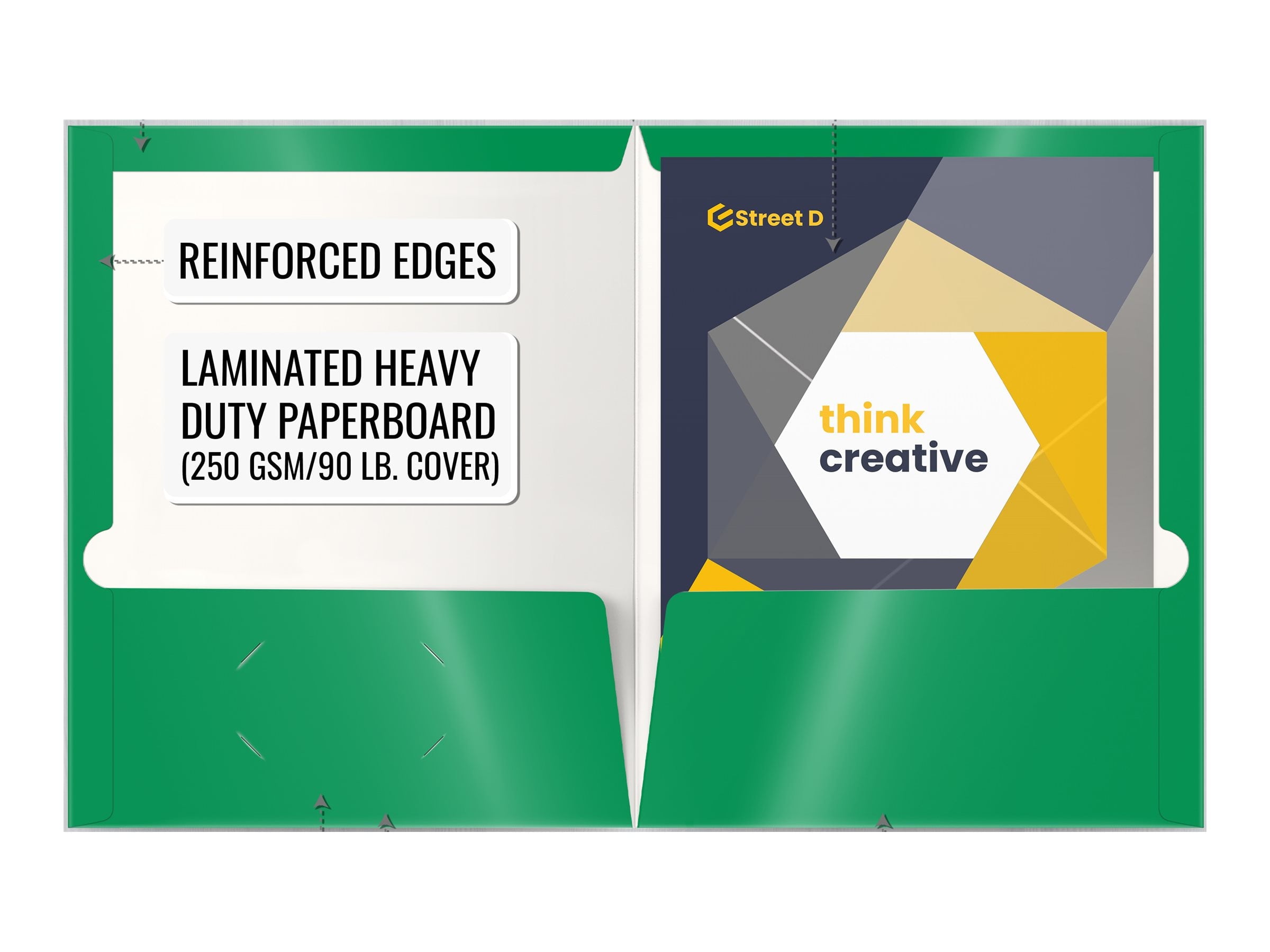 Better Office Products - Pocket folder - 2 compartments - for Letter A Size (8.5 in x 11 in) - capacity: 100 sheets - green (pack of 25)