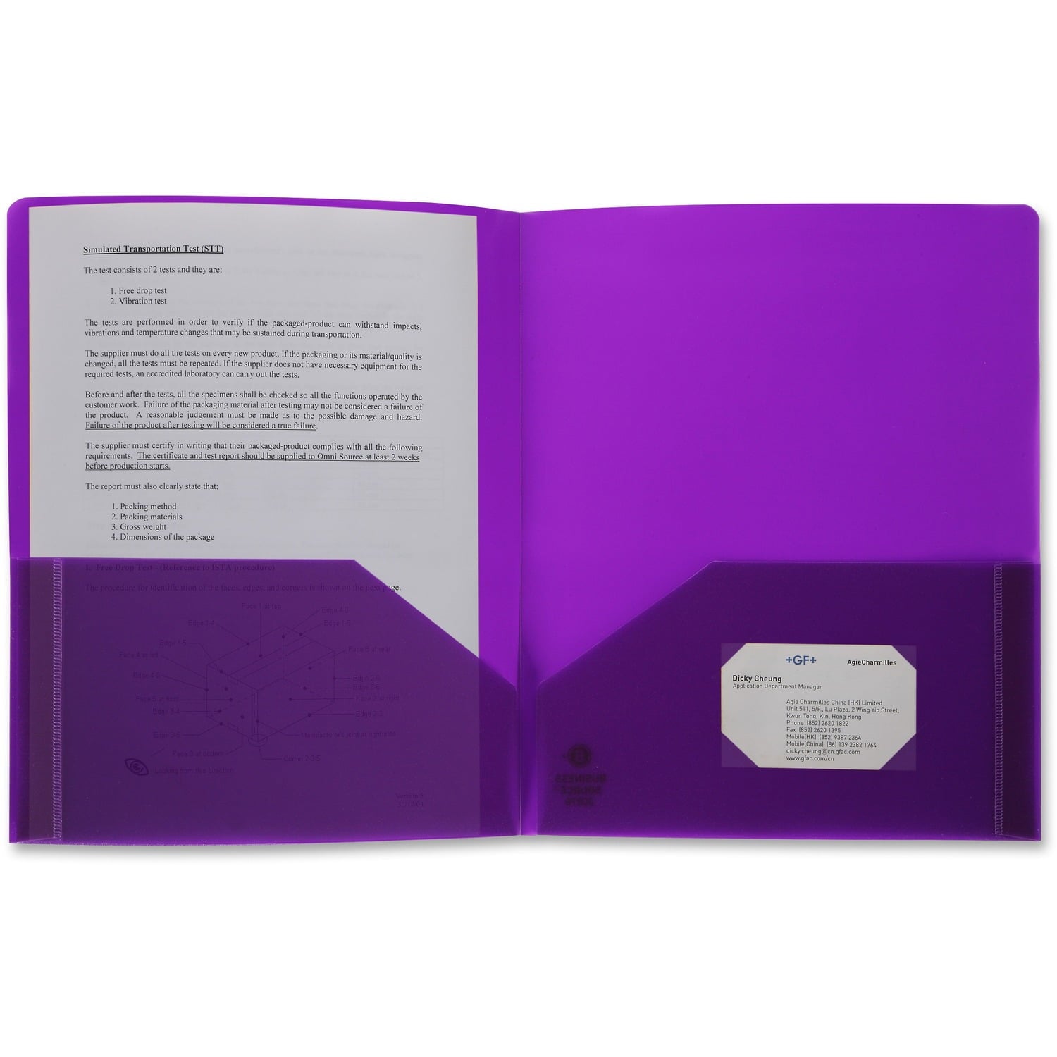 Business Source, BSN20879, 2-pocket Poly Portfolio, 1 Each, Purple