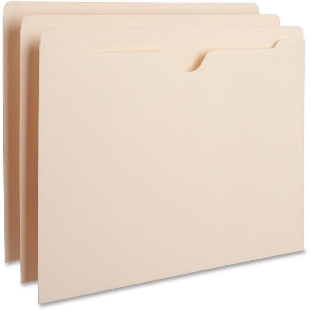 Business Source Manila Flat File Pockets Letter - 8 1/2" x 11" Sheet Size - 11 pt. Folder Thickness - Manila - Recycled - 100 / Box