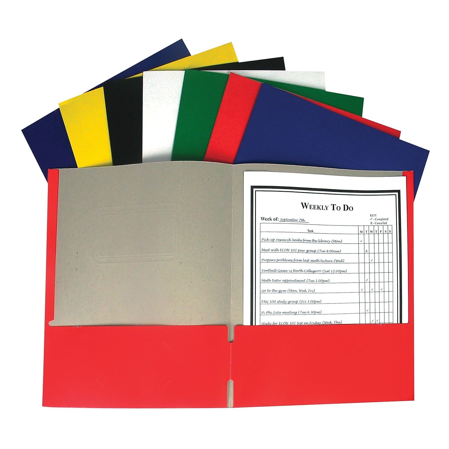 C-Line Recycled Paper Portfolio Without Prongs 2 Pocket Assorted Colors 60 ct (CLI05300)