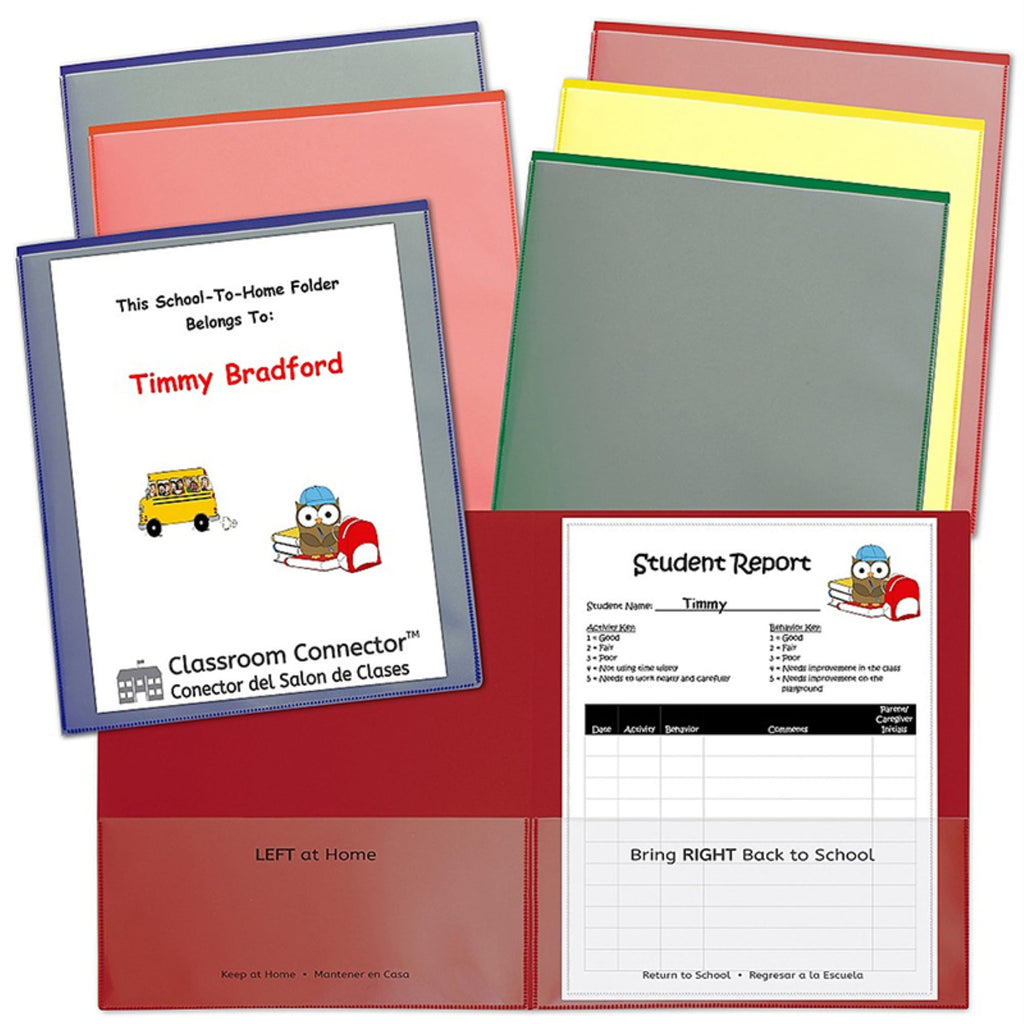 Classroom Connector Folders, 11 X 8.5, Clear/assorted, 6/pack | Bundle of 5 Packs
