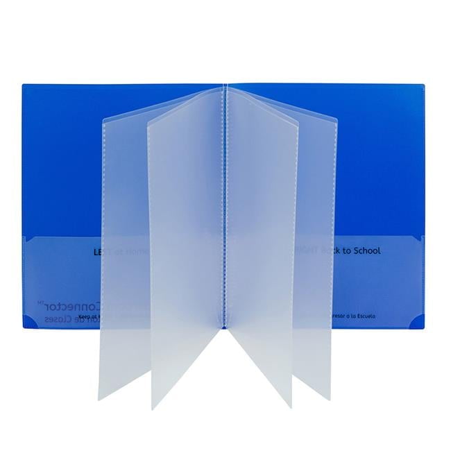 Classroom Connector Multi-Pocket Folders, Blue - Box of 15