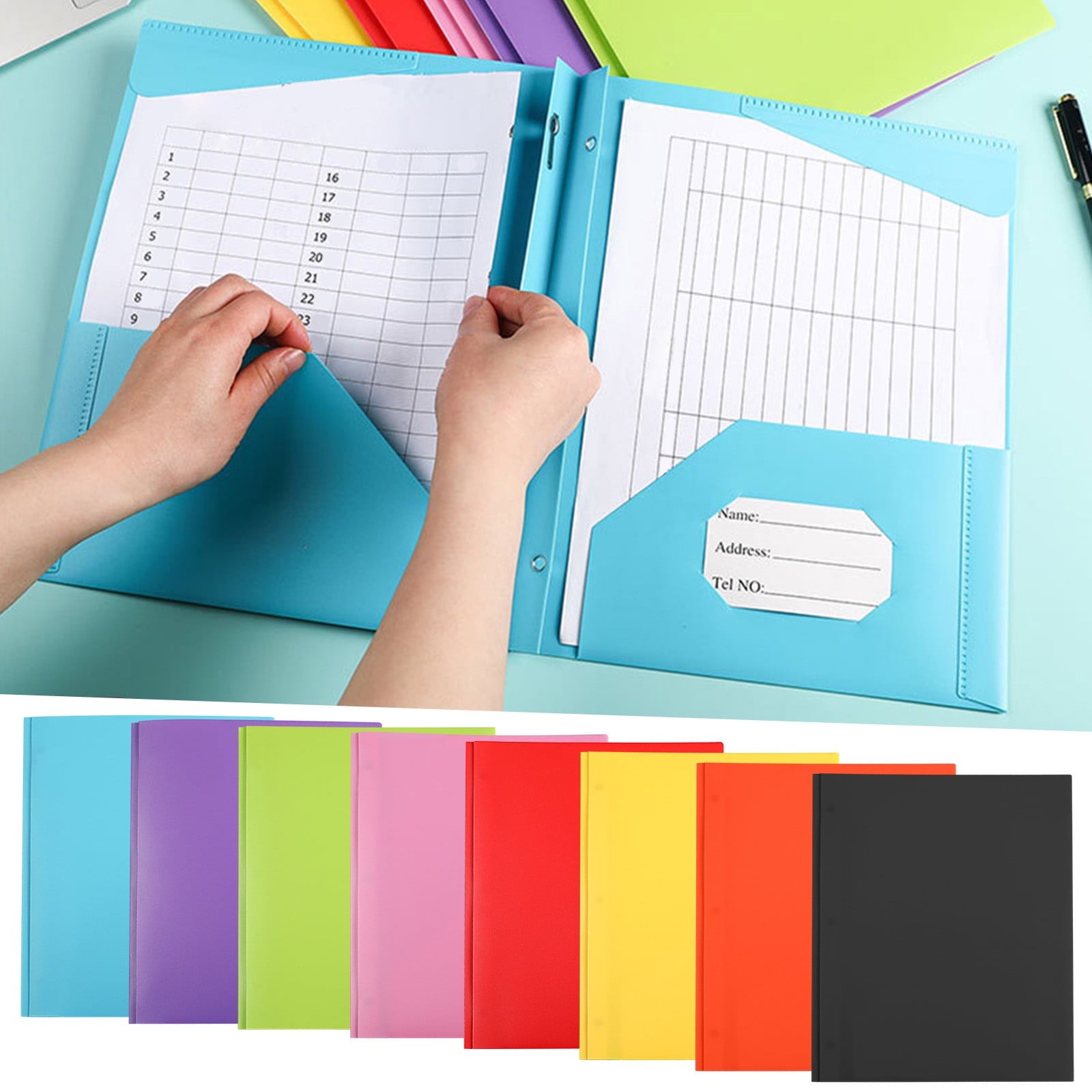 Clearance Today Sales!Plastic Folders With Pockets Heavy Duty Pocket Folders Letter Size File Folders For Documents Office SchoolWarehouse Sale Warehouse Sale