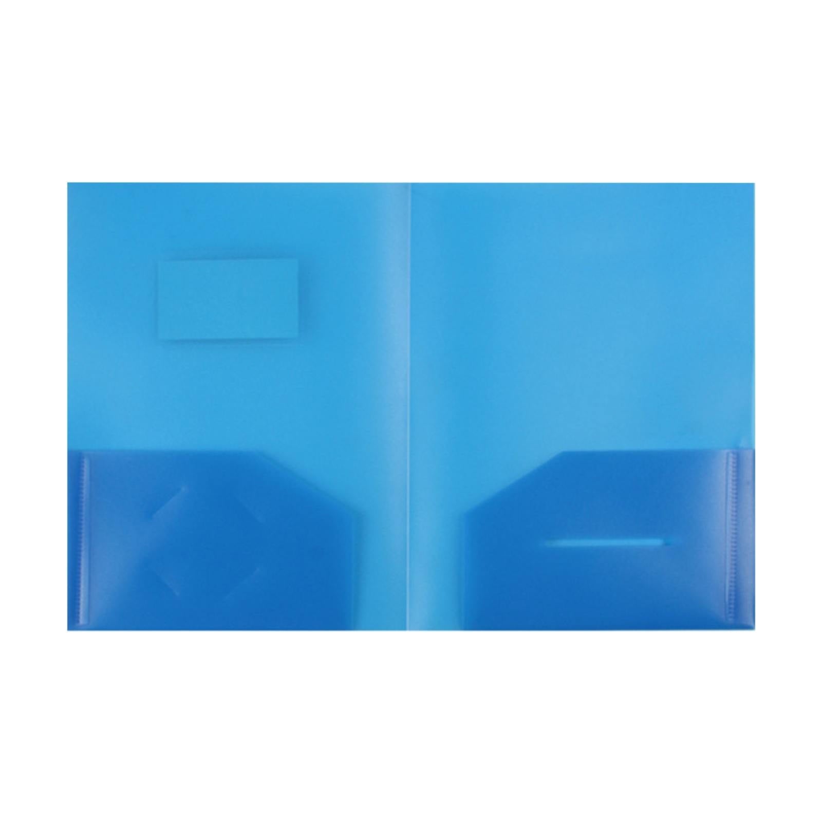 Colored Transparent Plastic Pocket Folders,Heavy Duty File Folders for A4 Letter Size Paper,Durable Folders with Pockets for Organizing Documents, Plastic Folders Letter Size Organizers(Sky Blue)