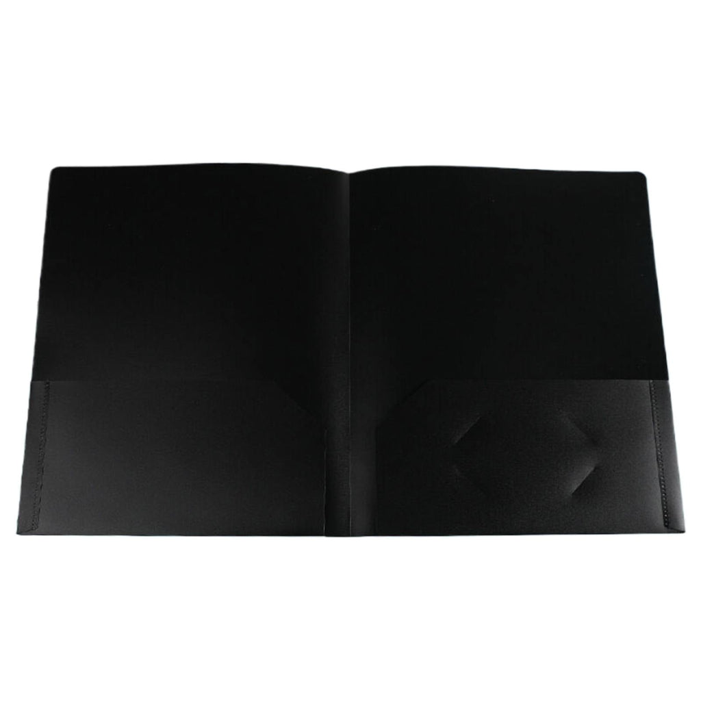 DGSGJDQ 2 Pocket Folders, Sturdy Plastic Portfolio, Standard Letter Size, Black