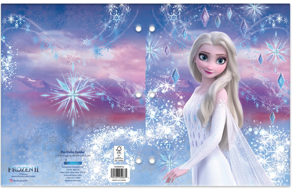 Disney Frozen 2-Pocket Paper Folder, 3-Hole Punched, Assorted Designs