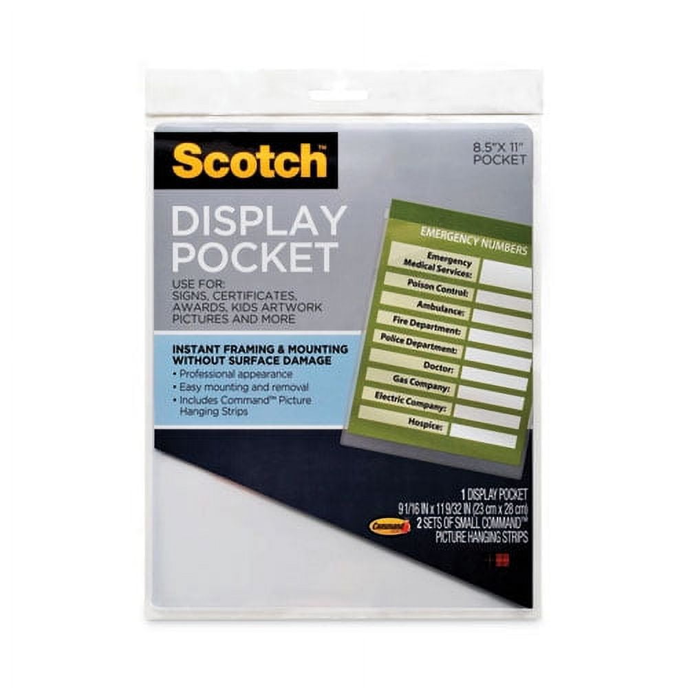 "Display Pocket, Removable Interlocking Fasteners, Plastic, 8-1/2 X 11, Clear | Bundle of 2 Each"