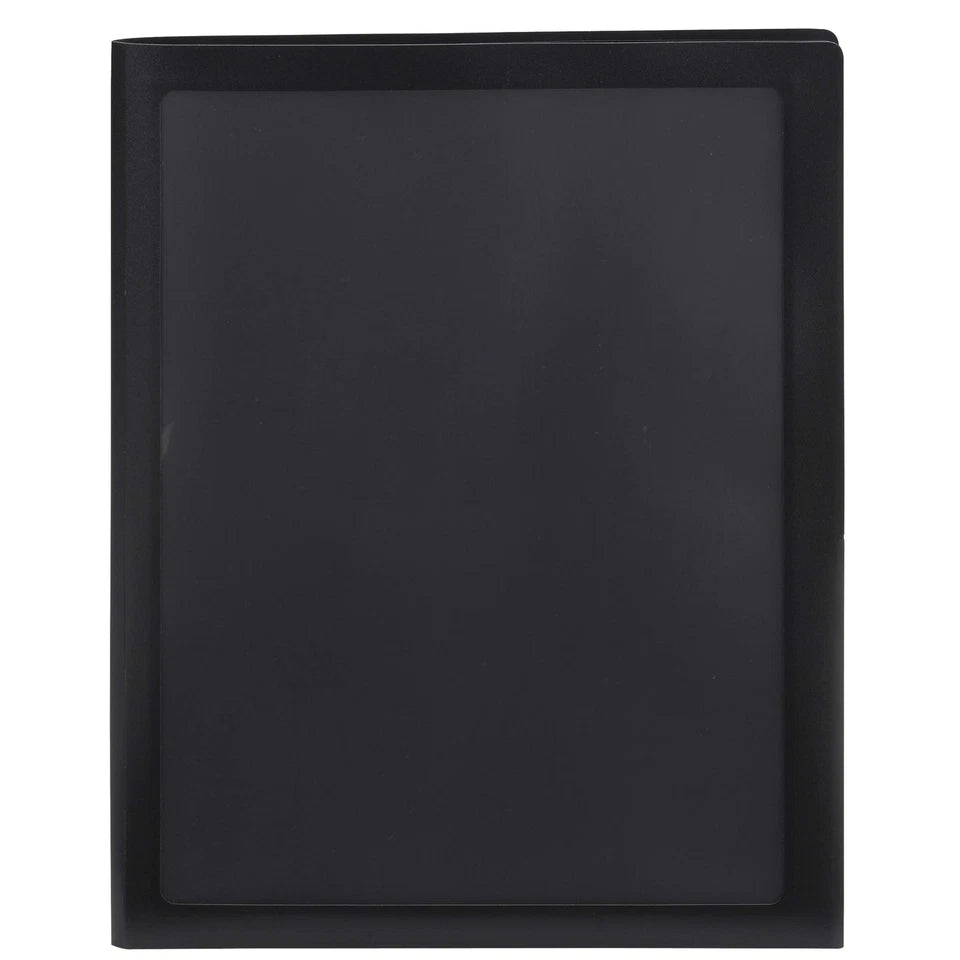 Durable Black Two Pocket Folder With Clear Display Window Pack Of 5