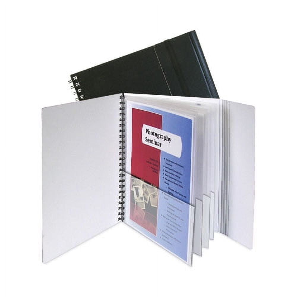 Eight-Pocket Portfolio With Security Flap, Polypropylene, 8.5 X 11, Black/white | Bundle of 2 Each