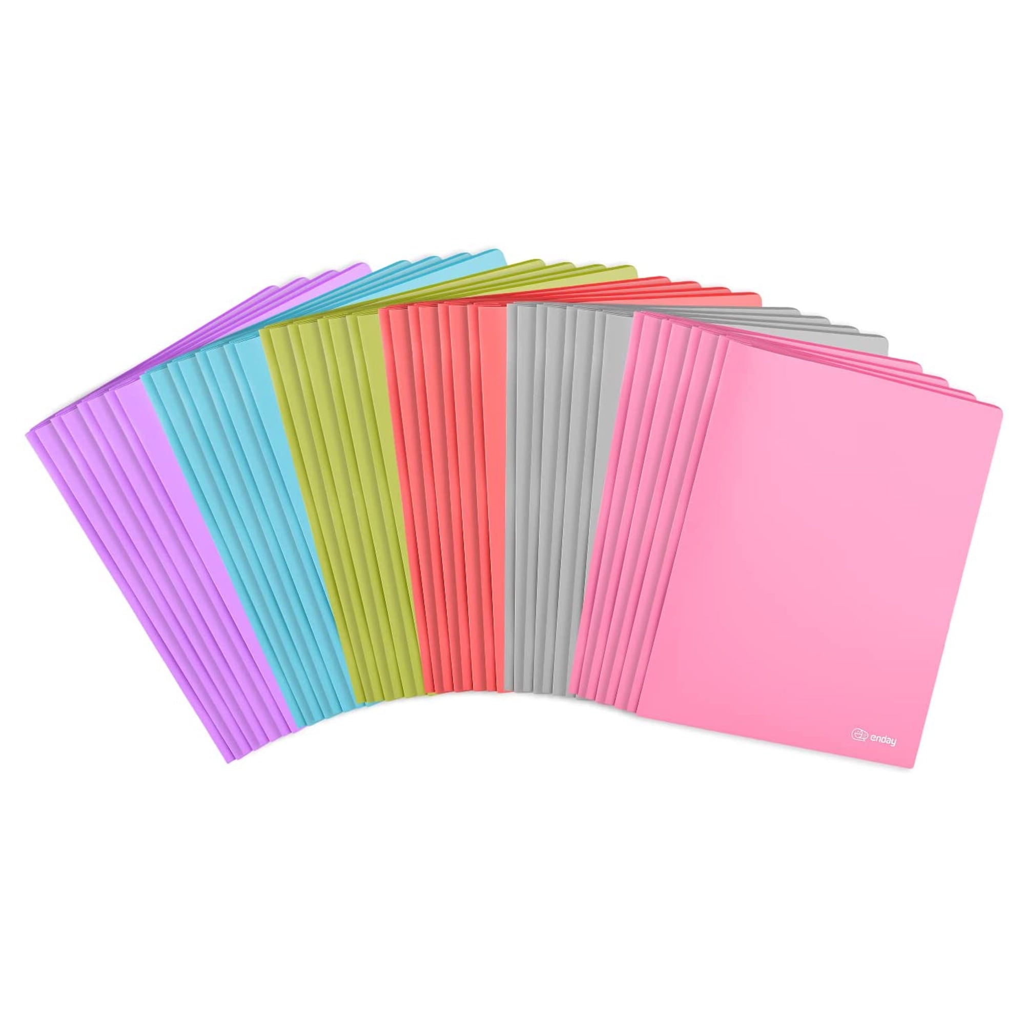 Enday Folder with Pockets and Prongs 2 Pocket Portfolio Folder for School and Office Gray