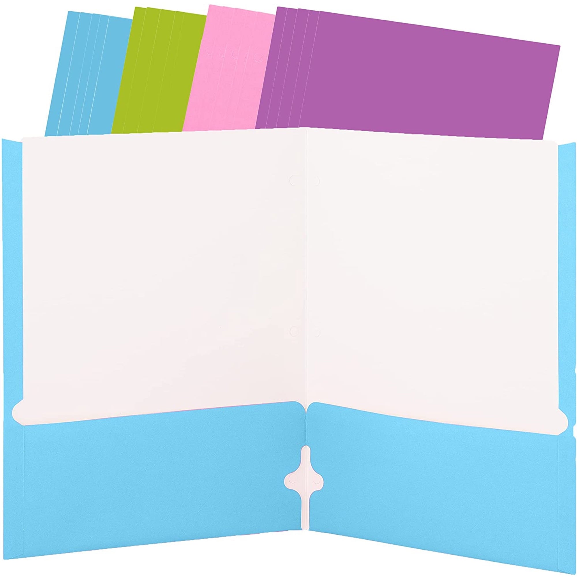 Enday Letter Size File Folders with 2 Pockets, Paper, Multicolor 24 Pcs