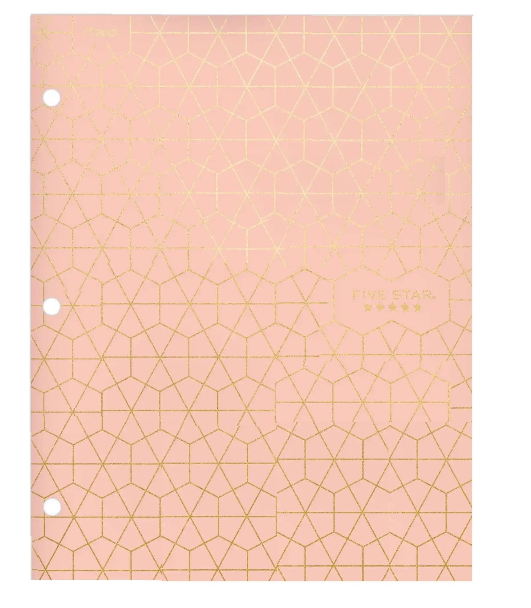 Five Star Metallic Geo Portfolio Hexagon Pink Gold, 8-1/2" x 11"