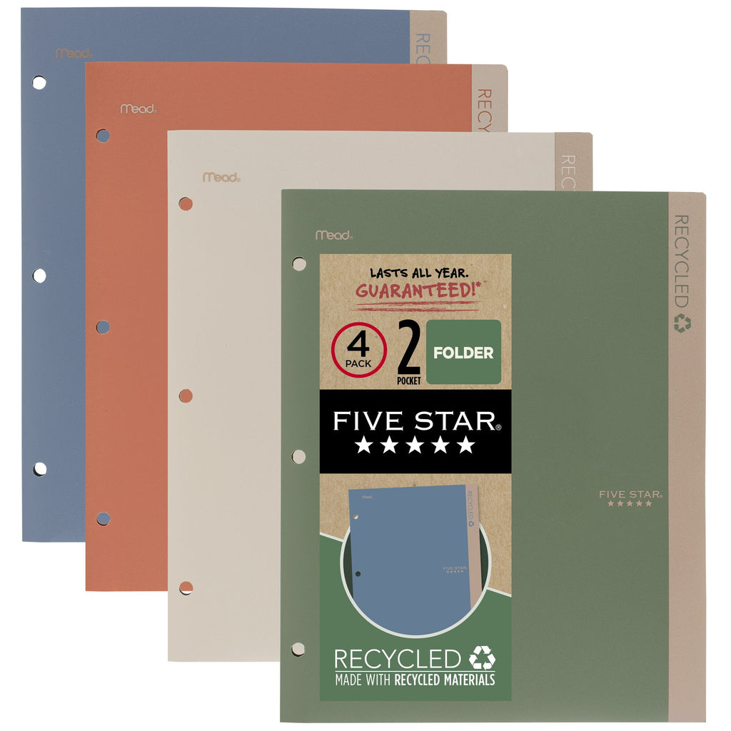 Five Star Recycled 2-Pocket Folder 4 Pack - Pocket Folders