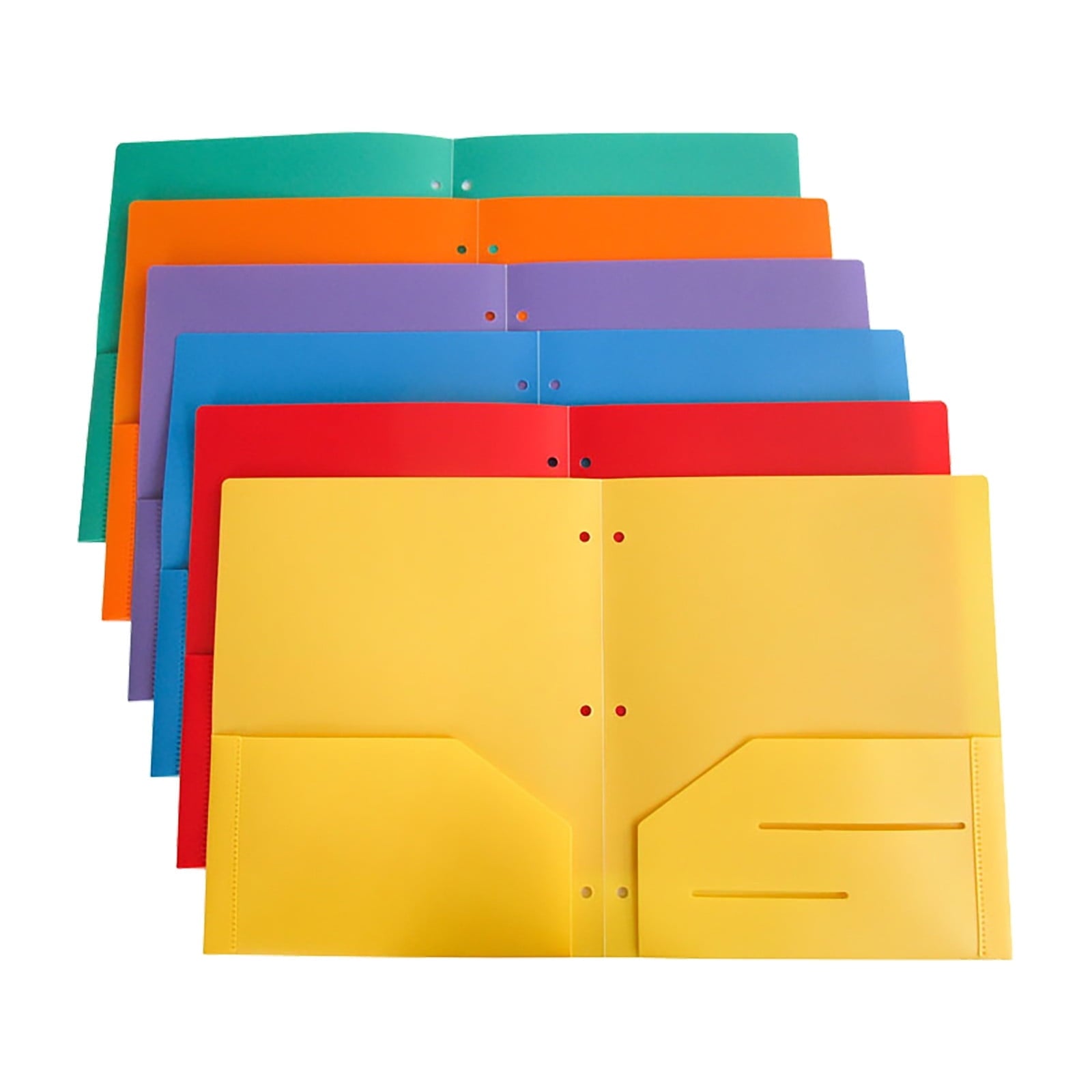 Fuderu Folders with Pockets, 1 Pack, Assorted Colors, Pocket Folders, Folders with Hole, 2 Pocket Folder, Folder with Pockets, Two Pocket Folder, for Office Students and School, Random Color