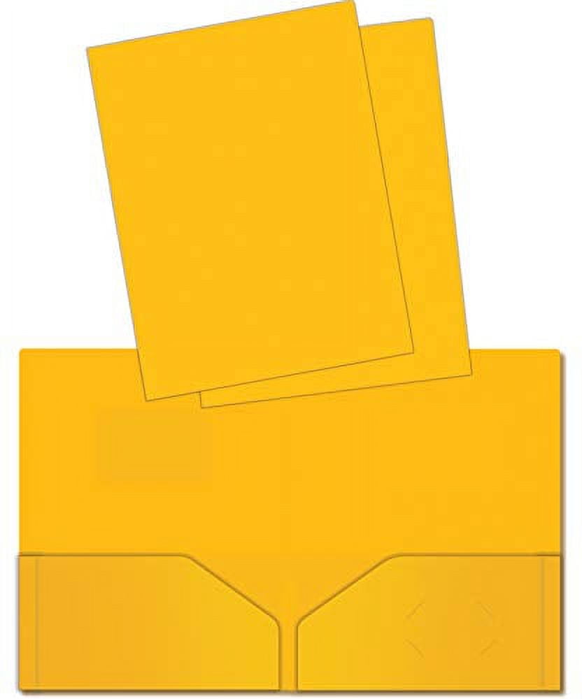 Heavyweight Plastic 2 Pocket Portfolio Folder, Letter Size Poly Folders by Better Office Products, 24 Pack (Green)