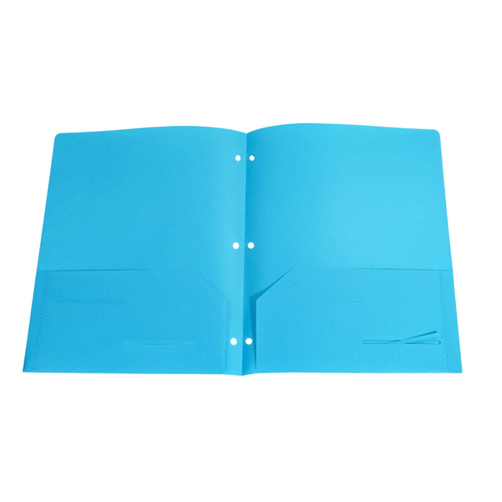 Holloyiver Heavy Duty Plastic 3 Hole Punch Pocket Folders,Plastic Folders with Pockets,Letter Size File Folders Durability, Folders with Pockets for Documents Office