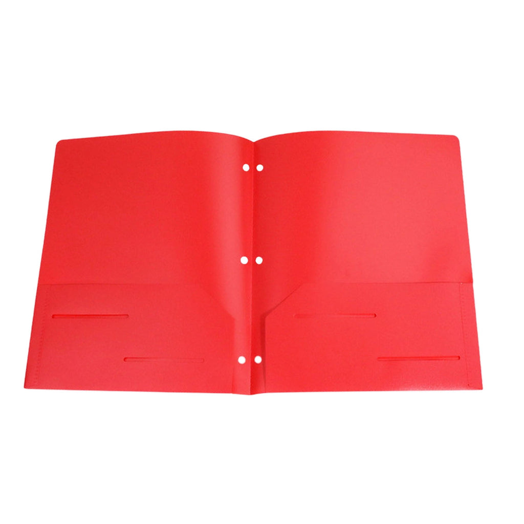 Holloyiver Heavy Duty Plastic 3 Hole Punch Pocket Folders,Plastic Folders with Pockets,Letter Size File Folders Durability, Folders with Pockets for Documents Office