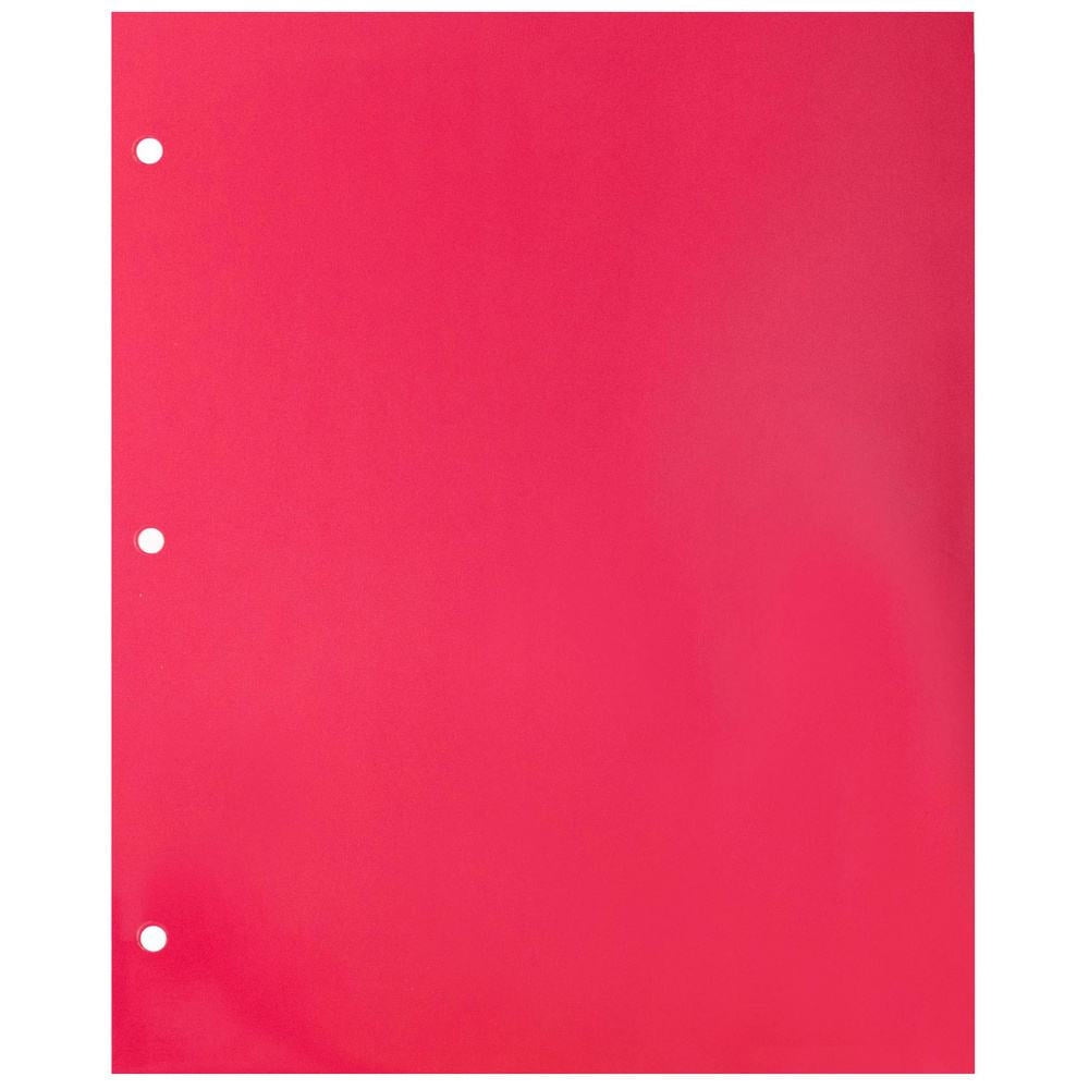 JAM Paper Glossy 3 Hole Punch Folders, Fuchsia Pink, 6 per Pack