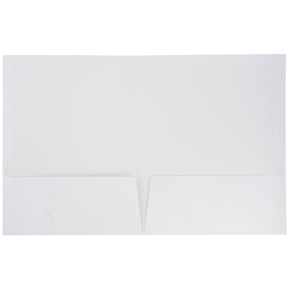 JAM Paper Glossy Two Pocket Folders, White, 25 per Pack