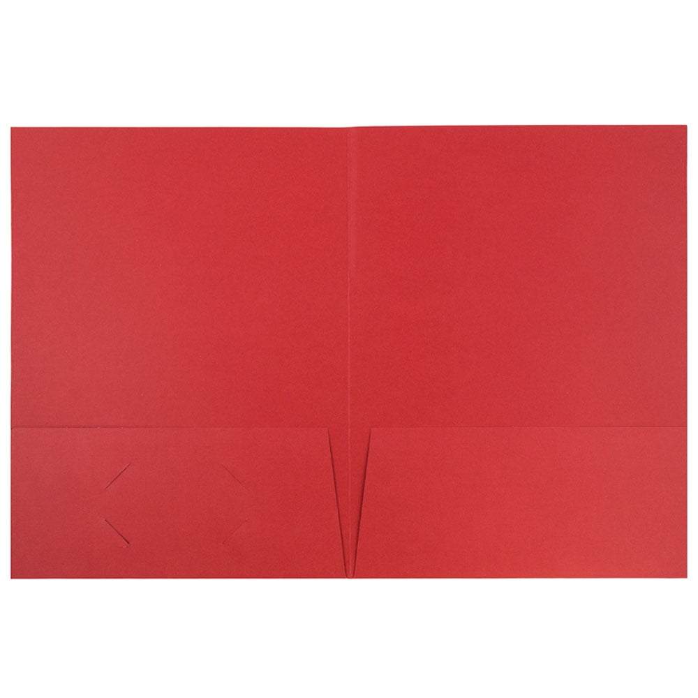 JAM Paper Linen Two Pocket Folders, Red, 6 per Pack