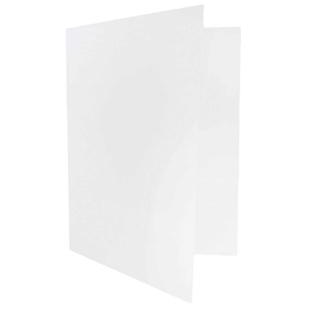 JAM Paper Linen Two Pocket Folders, White, 25 per Pack