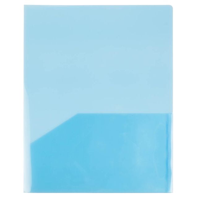JAM Paper Plastic Regular Weight Folders, Blue, 6/Pack, Two Pocket