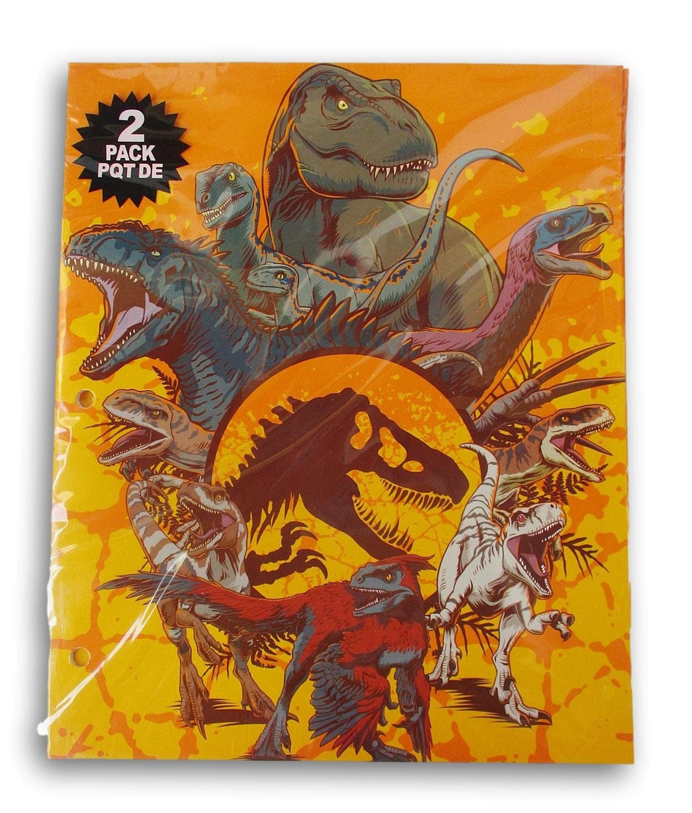 Jurassic World Dinosaurs Folders - Set of Two 3-Hole 2-Pocket Portfolio Folders