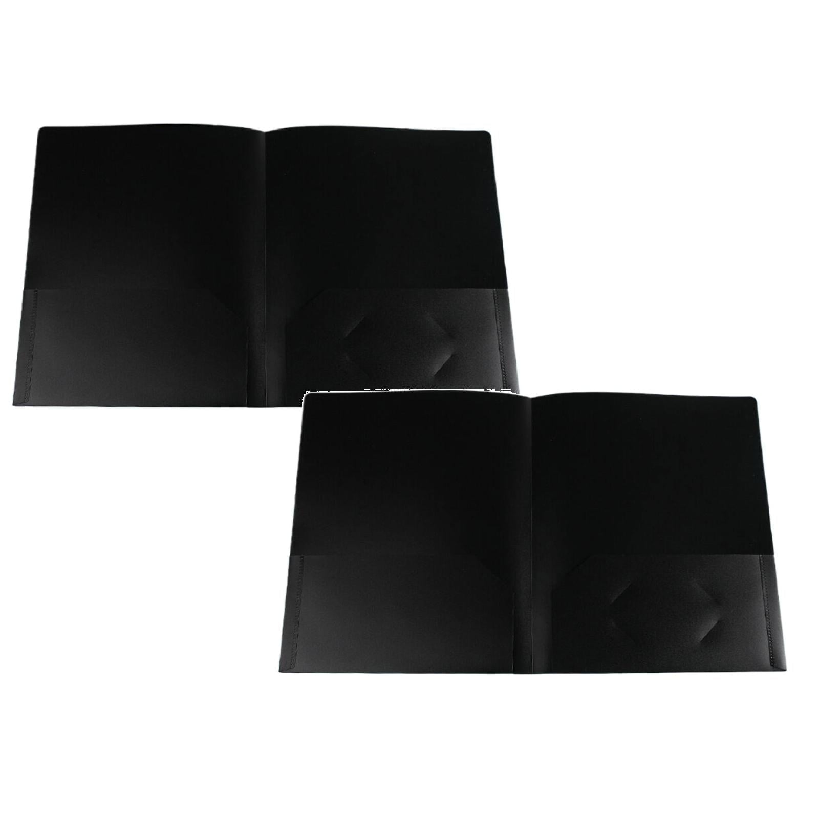 LKWLPD Plastic Folders with Pockets No Prongs Heavy Duty Plastic Two Pocket Folders Standard Letter Paper Folder 2 Business Card Folders Plastic Folders Green