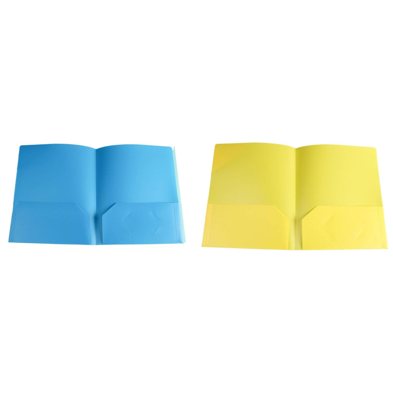 LKWLPD Plastic Folders with Pockets No Prongs Heavy Duty Plastic Two Pocket Folders Standard Letter Paper Folder 2 Business Card Folders Plastic Folders Green