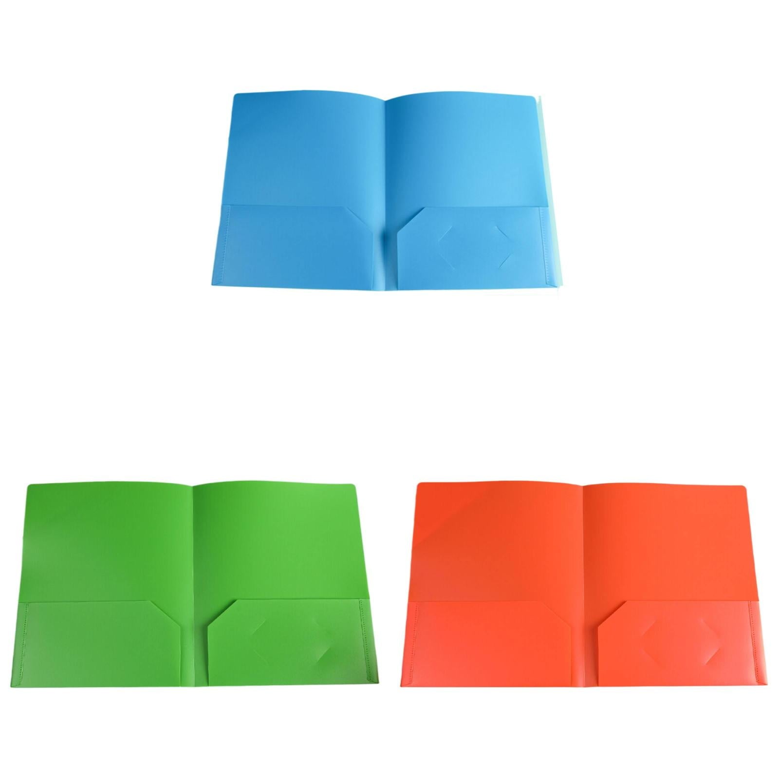 LKWLPD Plastic Folders with Pockets No Prongs Heavy Duty Plastic Two Pocket Folders Standard Letter Paper Folder 2 Business Card Folders Plastic Folders Green