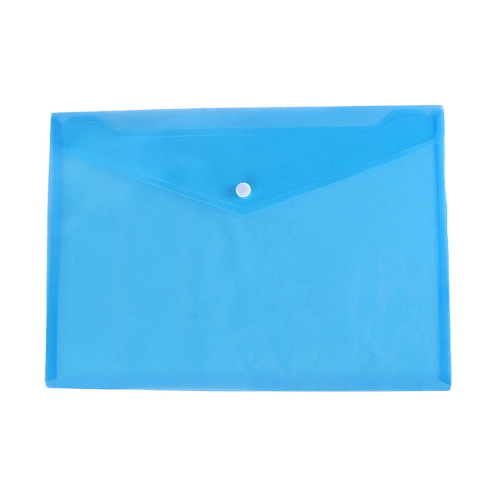 LKXGBMY Plastic Stud Closing Document Wallets Files Folders, Plastic Envelopes Folders with Closure A5 Letter Size Waterproof Reusable for Office Home Documents Organization, Blue