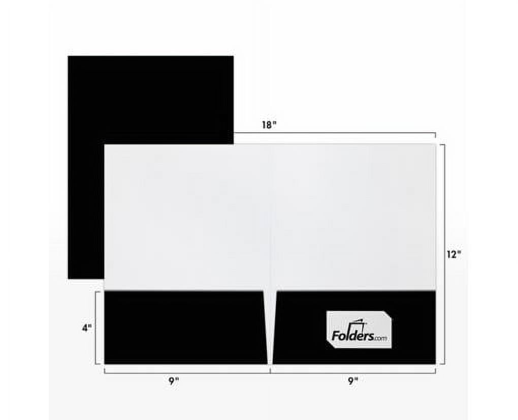 LUXPaper 9 x 12 Presentation Folder, Black Gloss, 100/Pack