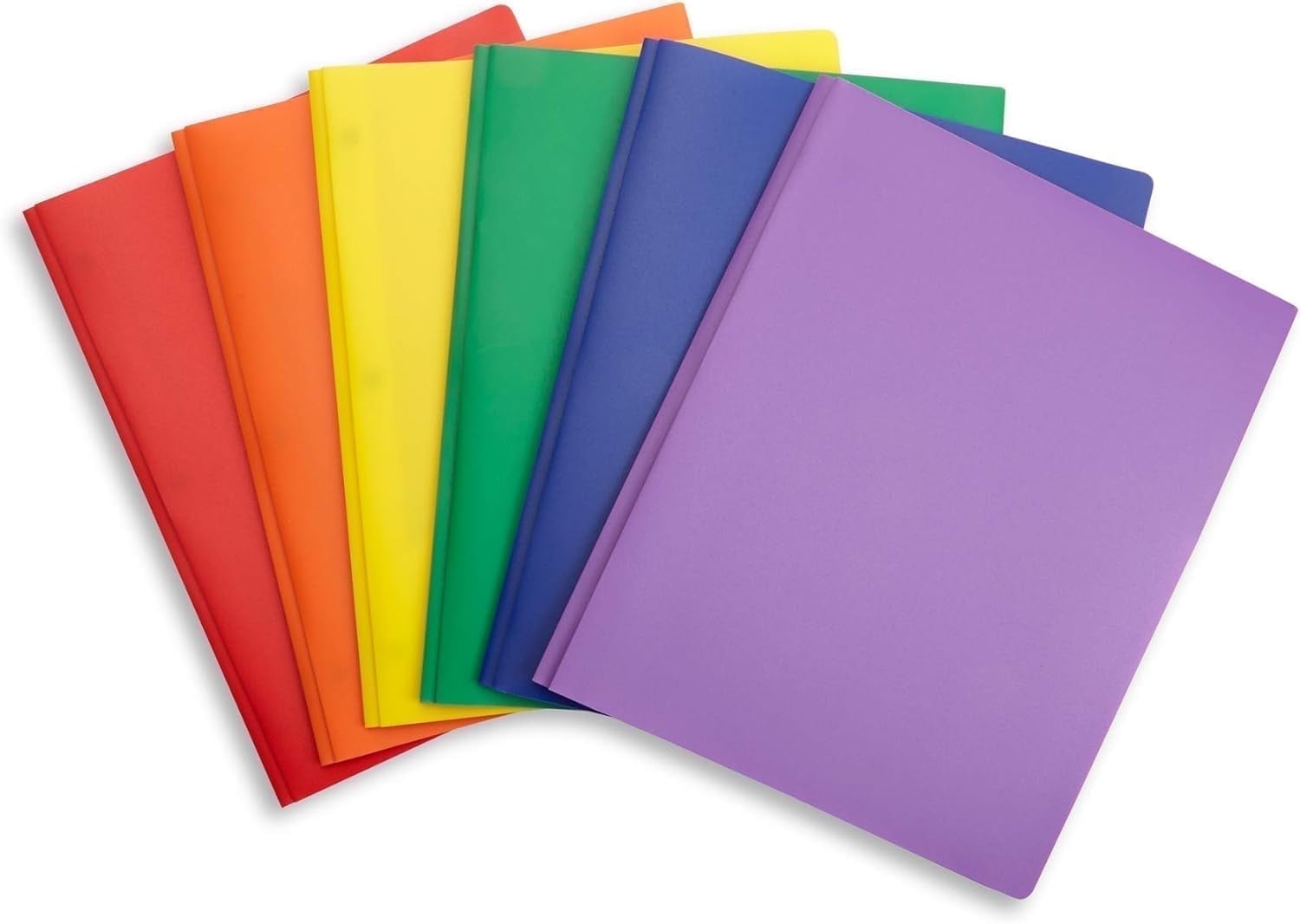 M·SOUTGONE 6 Pack Multicolor Plastic Folders with 3 Prongs, Ideal for School, College, Home, and Office