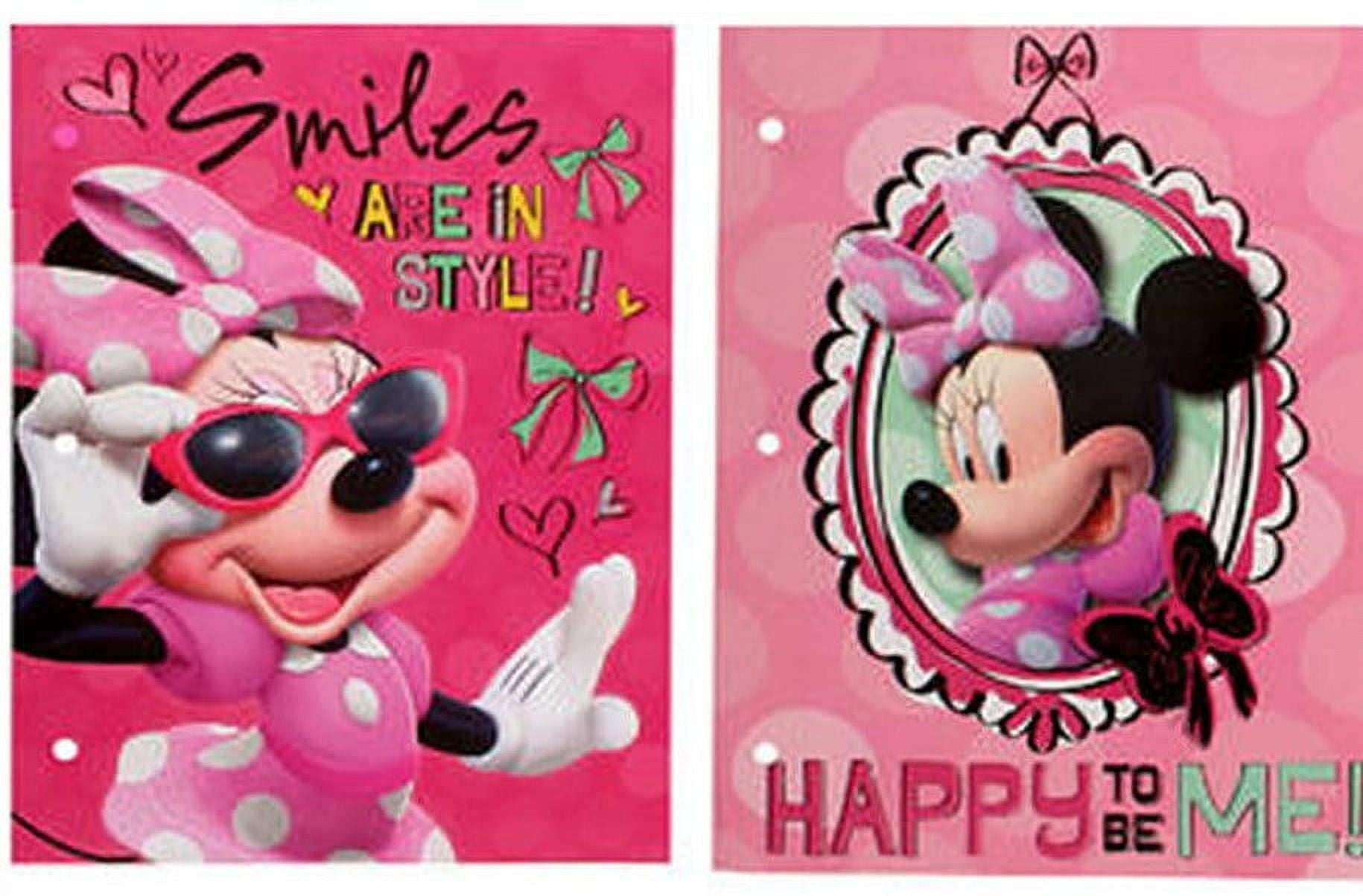 Minnie 2 Pocket Portfolio Folders, Assorted Design, 3/Pack