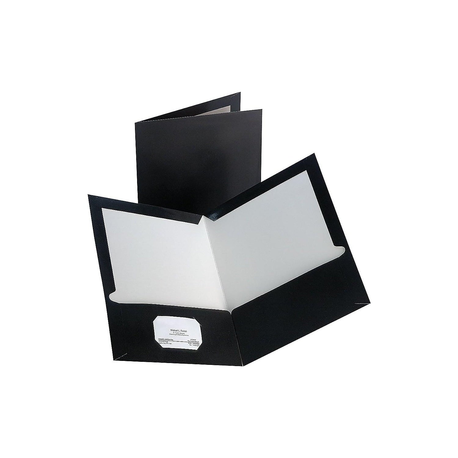 MyOfficeInnovations 2-Pocket Laminated Folders Black 10/Pack 905473