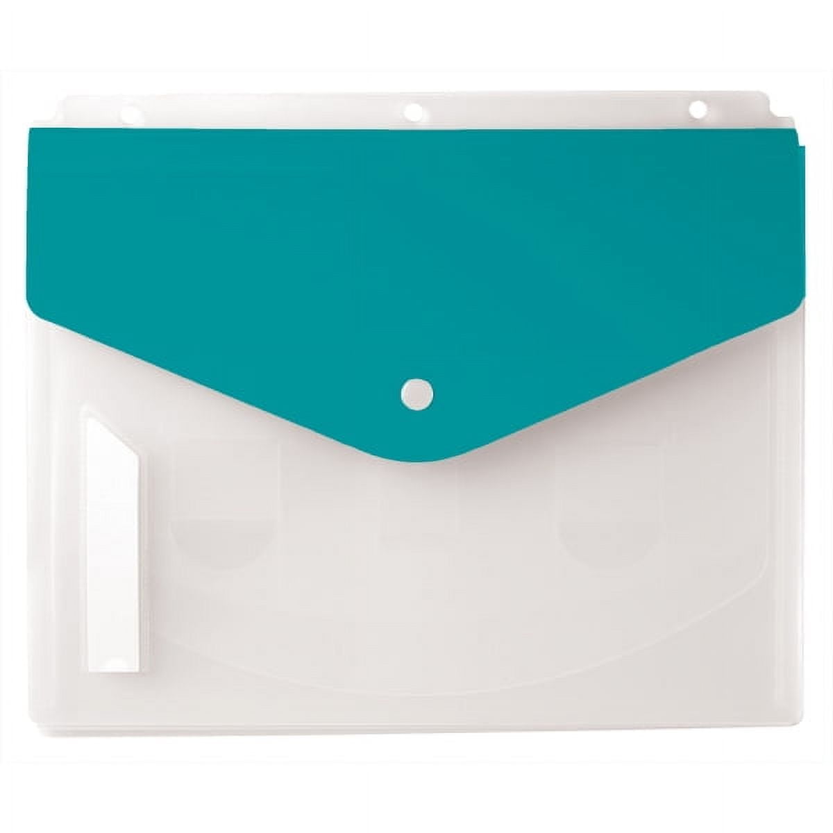 Office Depot® Brand 4-Pocket Cascading Binder Folder, 8-1/2" x 11", 65-Sheet Capacity, Clear/Aqua