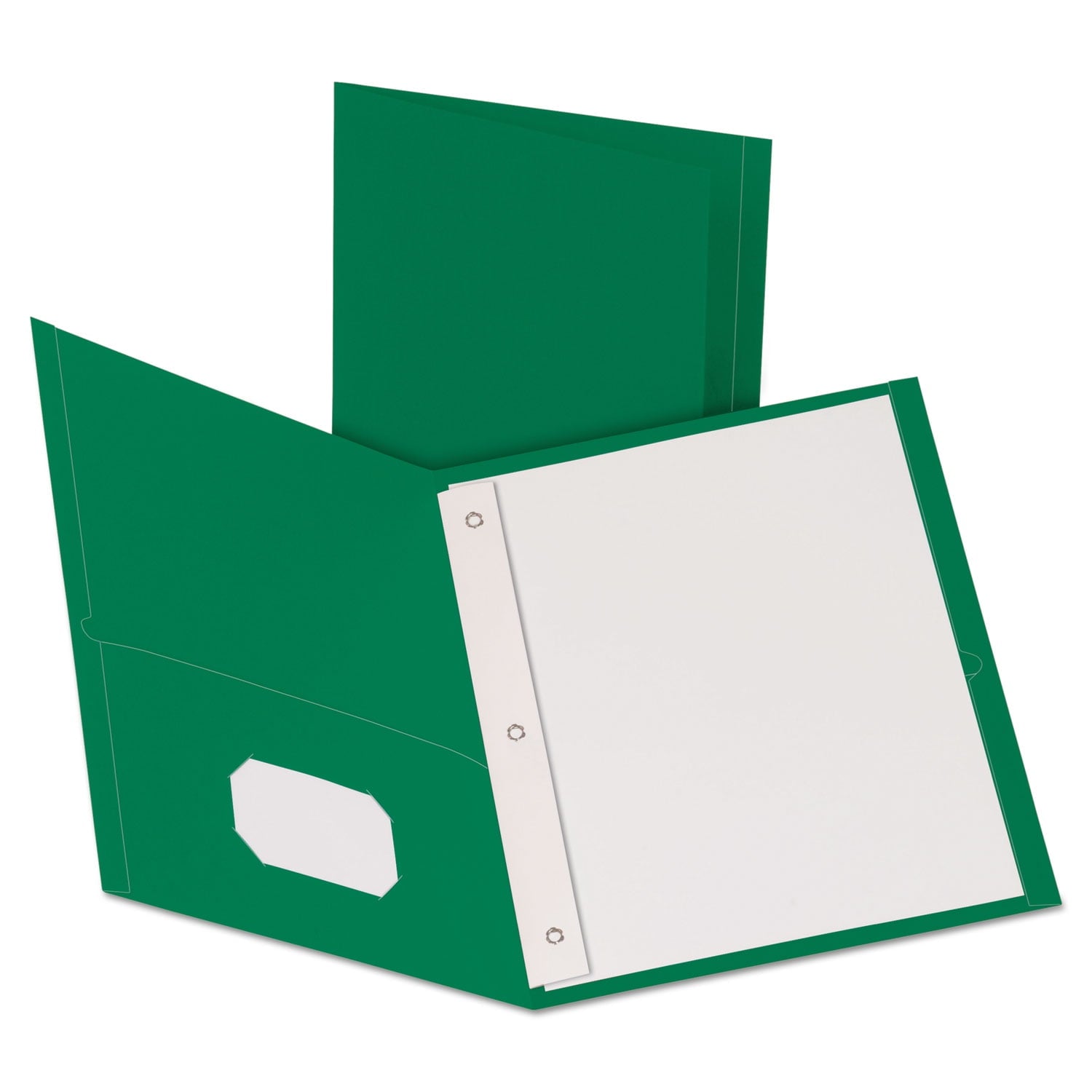 Oxford Twin Pocket 3-hole Fastener Folders, White, 25 / Box (Quantity)