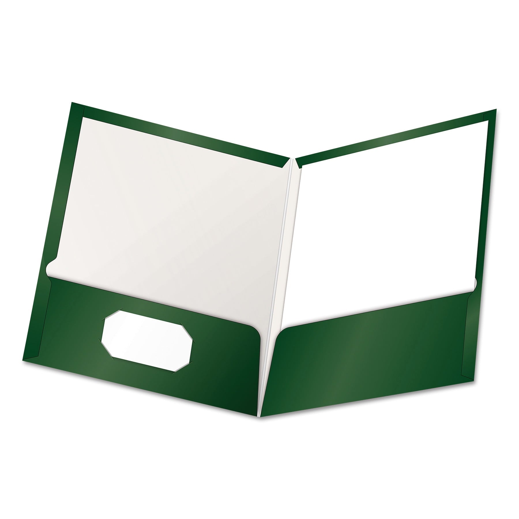 Oxford High Gloss Laminated Paperboard Folder, 100-Sheet Capacity, 11 x 8.5, Green, 25/Box