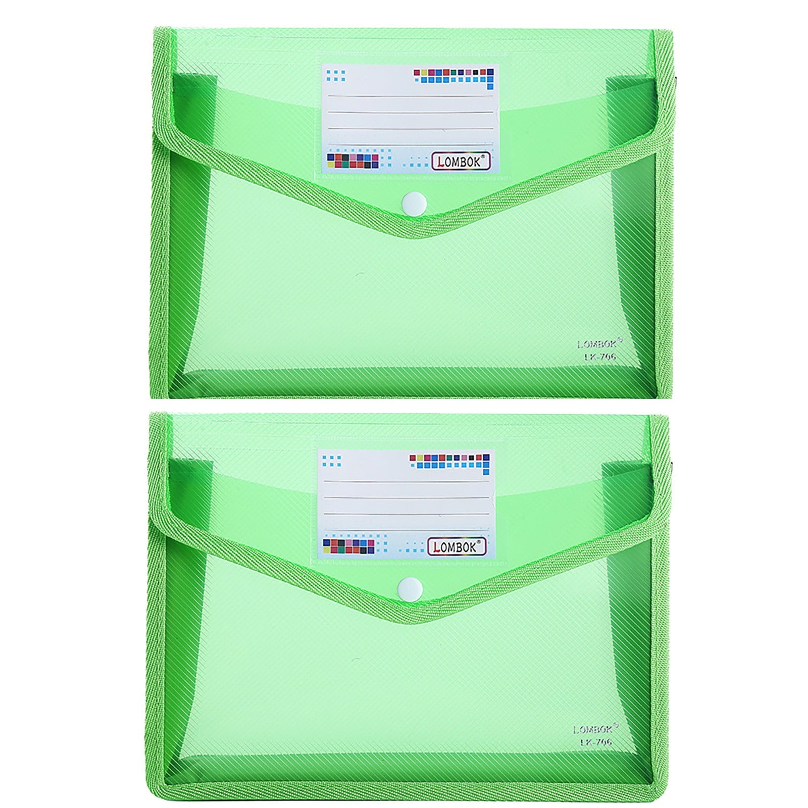 Pedty ,Plastic File Folders Envelope Expanding File Wallet Organizer Documents Folder with Snap Closure and Pocket A5 Size Transparent File Pouch for School (Assorted Color Vertical)