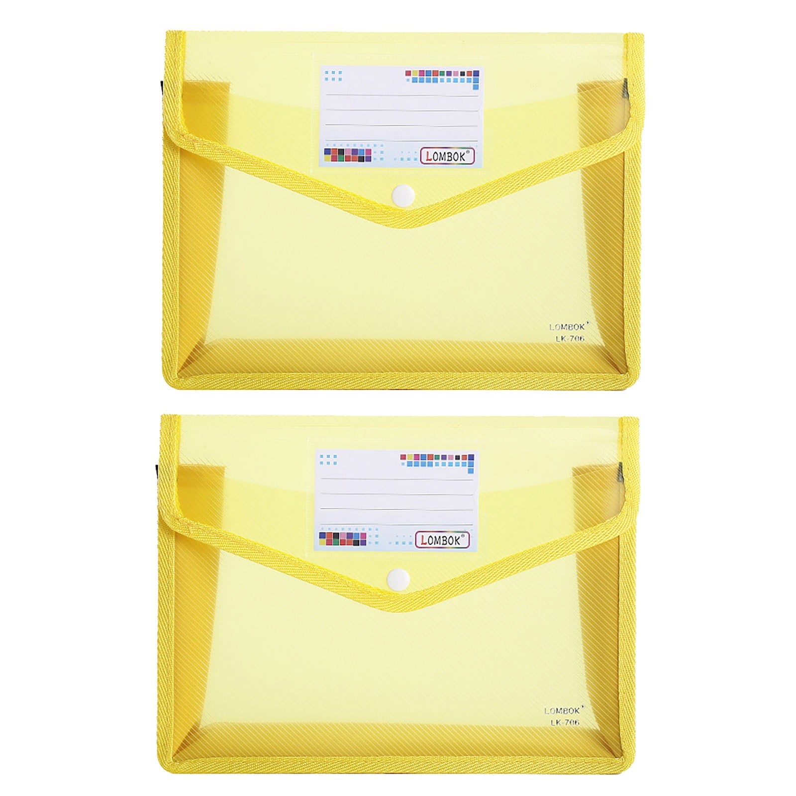 Pedty ,Plastic File Folders Envelope Expanding File Wallet Organizer Documents Folder with Snap Closure and Pocket A5 Size Transparent File Pouch for School (Assorted Color Vertical)