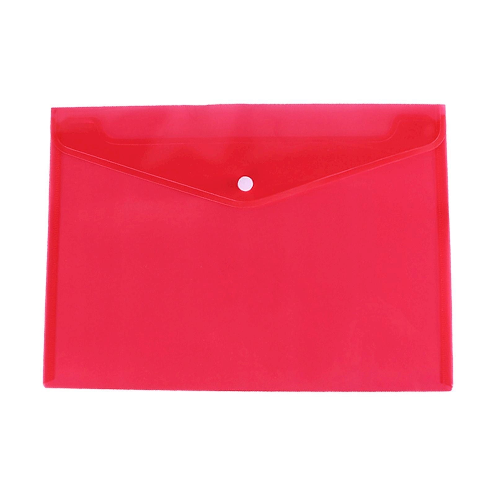 Pedty ,Plastic File Folders Envelope Expanding File Wallet Organizer Documents Folder with Snap Closure and Pocket A5 Size Transparent File Pouch for School (Assorted Color Vertical)