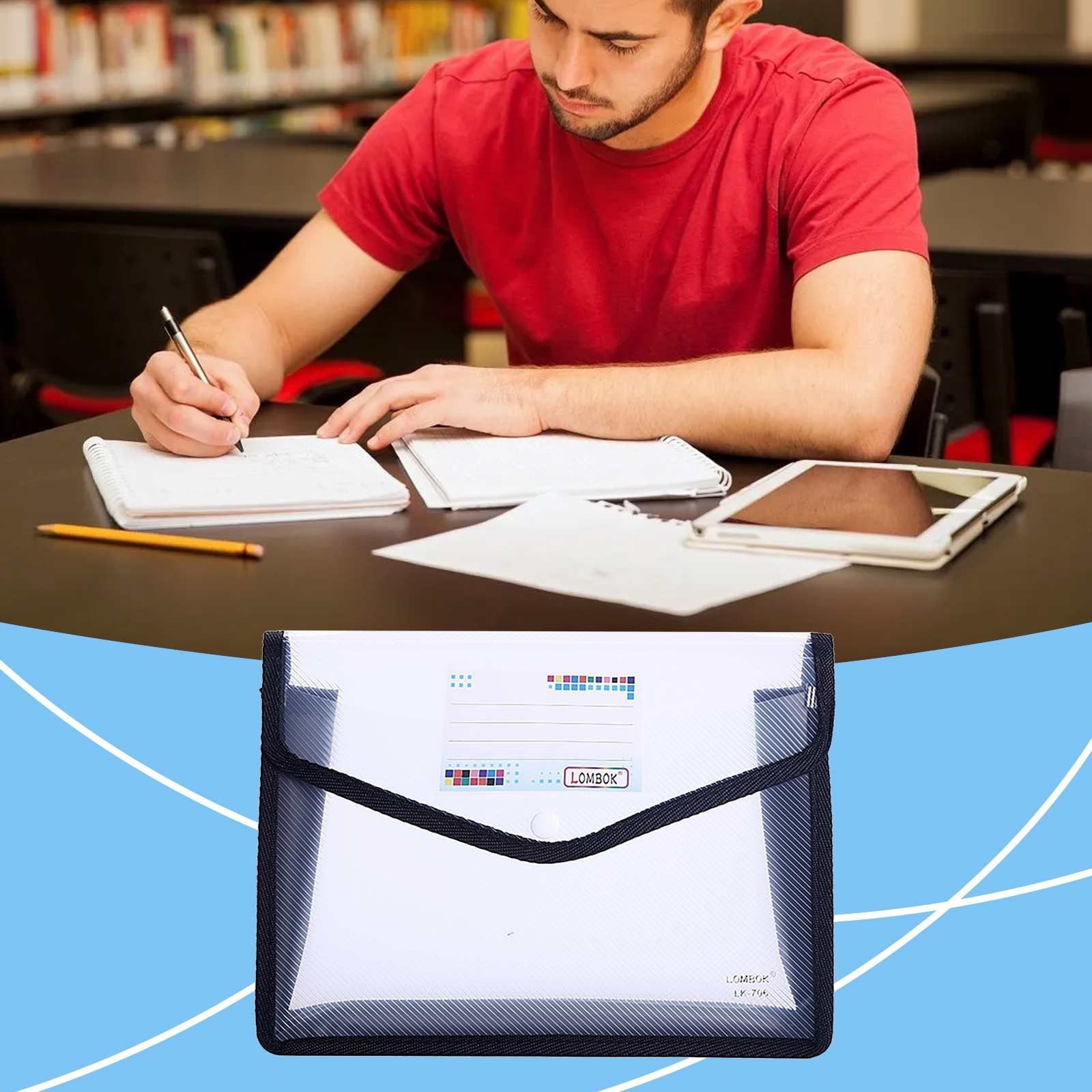 Heavy Duty Plastic Folder, Pocket Folder with brads, Letter Size Poly File, Plastic Folders with 3 Prongs Fasteners - Light Red