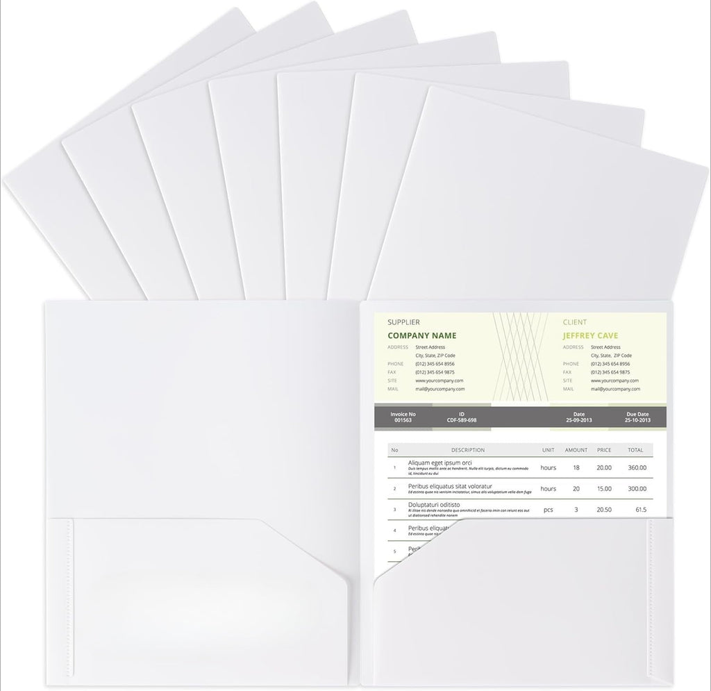 Plastic Folders with Pockets (7 Pack, Light Green), Durable Heavy Duty File Folders with Business Card Slot, 2-Pocket Folder for Schoolwork & Office,Letter Size