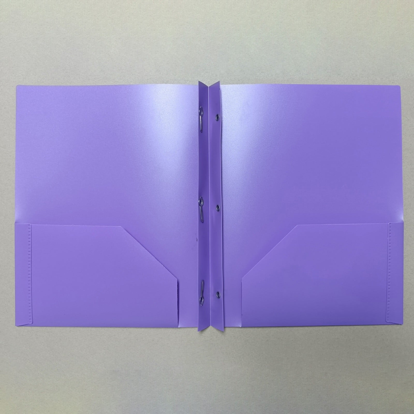 Plastic Folders with Pockets and Prongs, Heavy Duty Two Pocket Folder with Brads, 3 Prong Folders with Pockets for Letter Size Sheets (Purple/1 Pcs) 9.45x11.73"