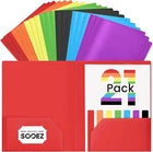 Plastic Folders With Pockets, 2 Pocket Folders Bulk, Heavy Duty File Folders